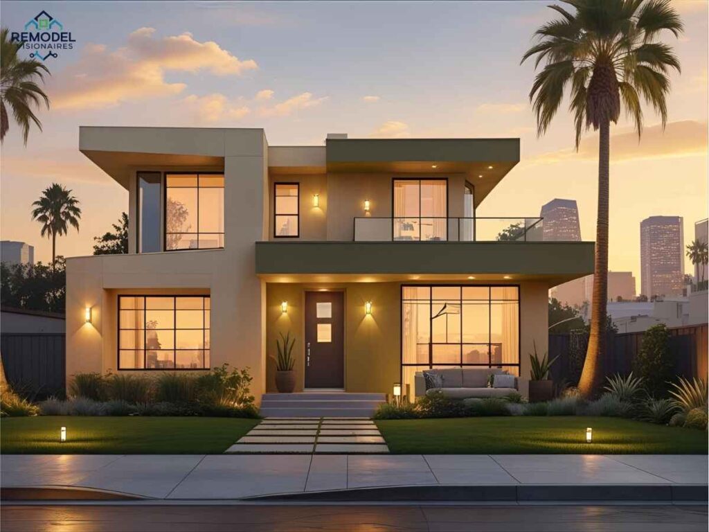 Modern Los Angeles home exterior with 2025 trending paint colors