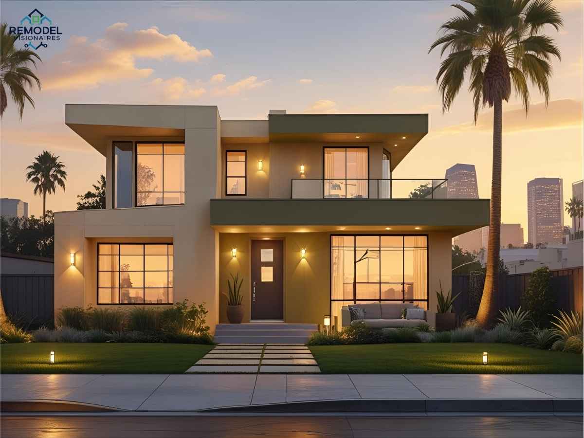 Modern Los Angeles home exterior with 2025 trending paint colors