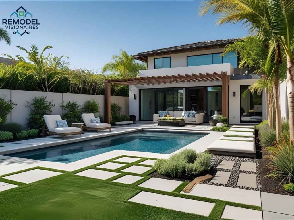 Modern sprinkler system wiring installation in Oceanview Los Angeles backyard