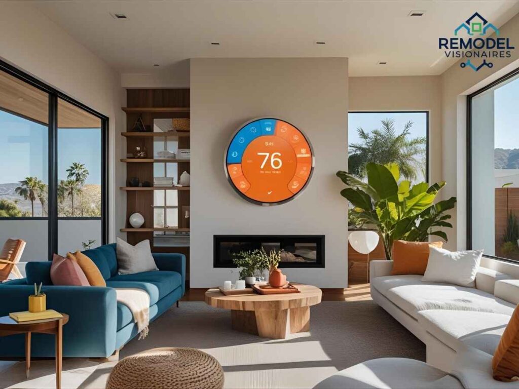 Selma smart thermostat installed in a modern Los Angeles home interior for energy efficiency